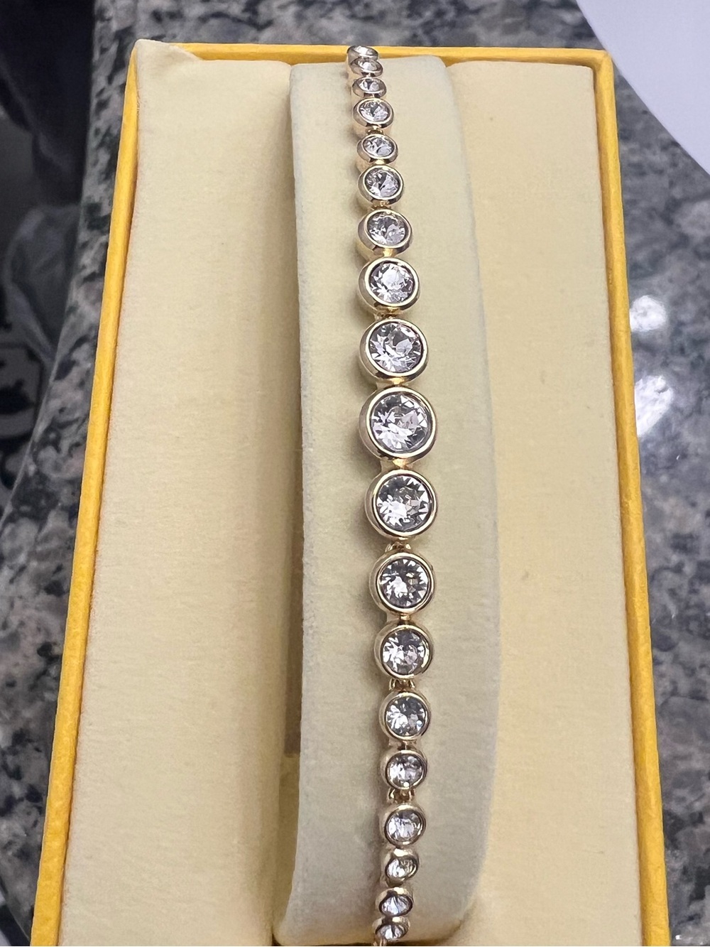 18K Gold-Tone Clear Crystal Tennis Bracelet - Women Jewelry